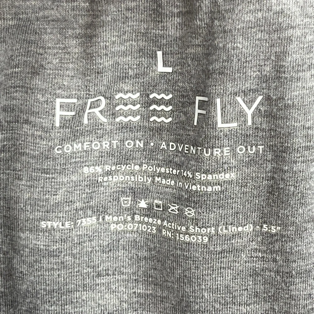 Free Fly Breeze Active Short Mens Large Blue Lined 5.5 Hiking Athletic Active